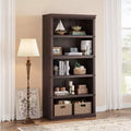 5-Tier Wooden Bookshelf, 67.4 Inch Tall Farmhouse Bookcase with Storage for Living Room, Home Office, Sturdy Display Shelf for Books and Decor