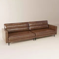 Luck Live Contemporary 86.61 inch Luxury Brown Oil Wax Leather Couch  High-End Vintage Sofa with Sturdy Frame and Cozy Feel Brown