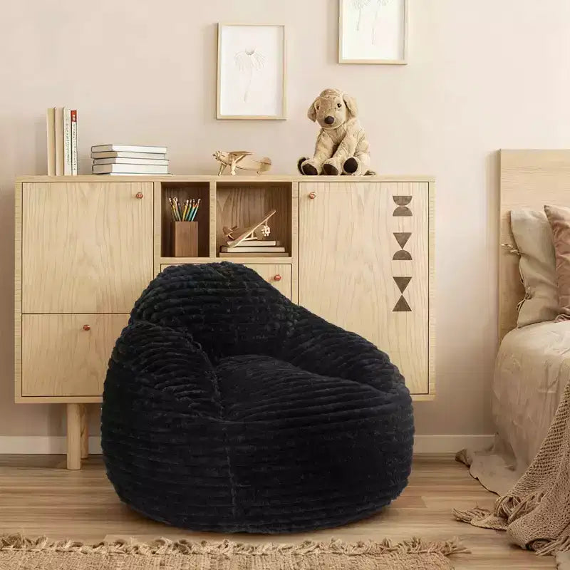MAYEERTY Bean Bag Chair Foam Filled for Adults Soft Removable Cover Furniture
