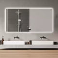 48 x 32 Inch Frameless Multifunctional Bathroom Vanity Mirror with Tri-Color Dimming LED Backlit Mirror for Bathroom