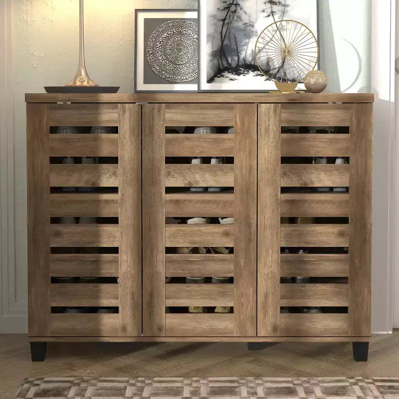 GALANO Shoe Storage Cabinet with Adjustable Shelves in White 45.3 W x 13 D x 35.4 H