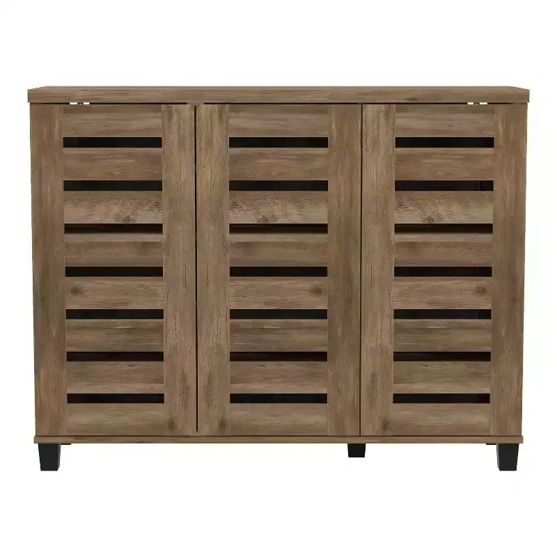 White 3-Door Shoe Storage Cabinet with Adjustable Shelves – Holds Up to 20 Pairs