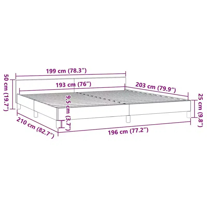 Light Gray Fabric King Platform Bed Frame, Fits 2 People