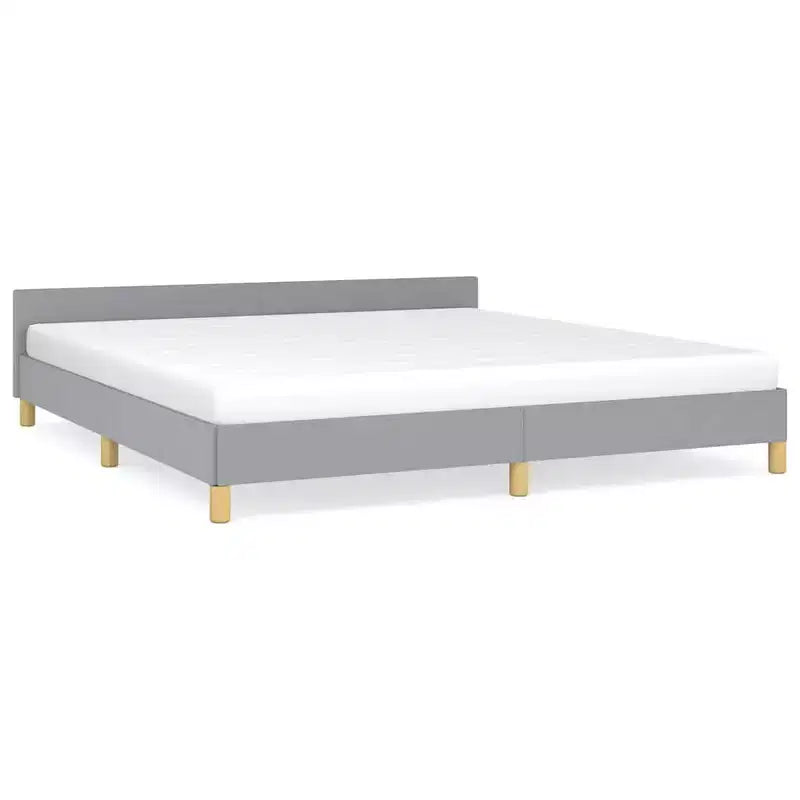 Light Gray Fabric King Platform Bed Frame, Fits 2 People
