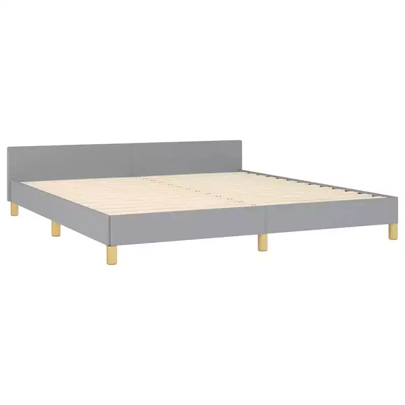 Light Gray Fabric King Platform Bed Frame, Fits 2 People