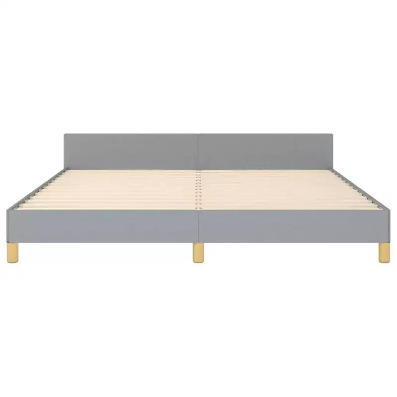 Light Gray Fabric King Platform Bed Frame, Fits 2 People