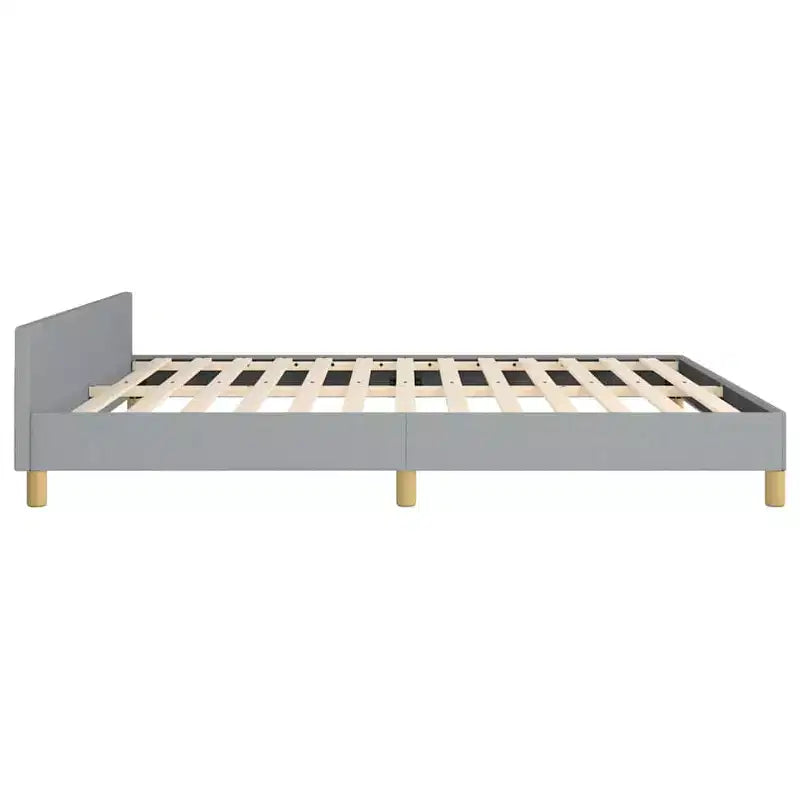 Light Gray Fabric King Platform Bed Frame, Fits 2 People