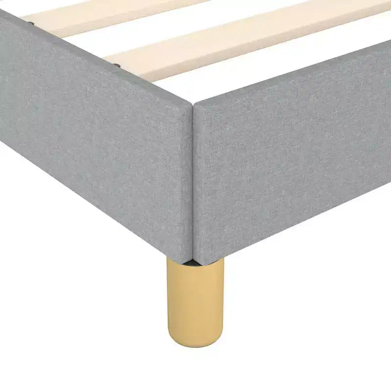 Light Gray Fabric King Platform Bed Frame, Fits 2 People