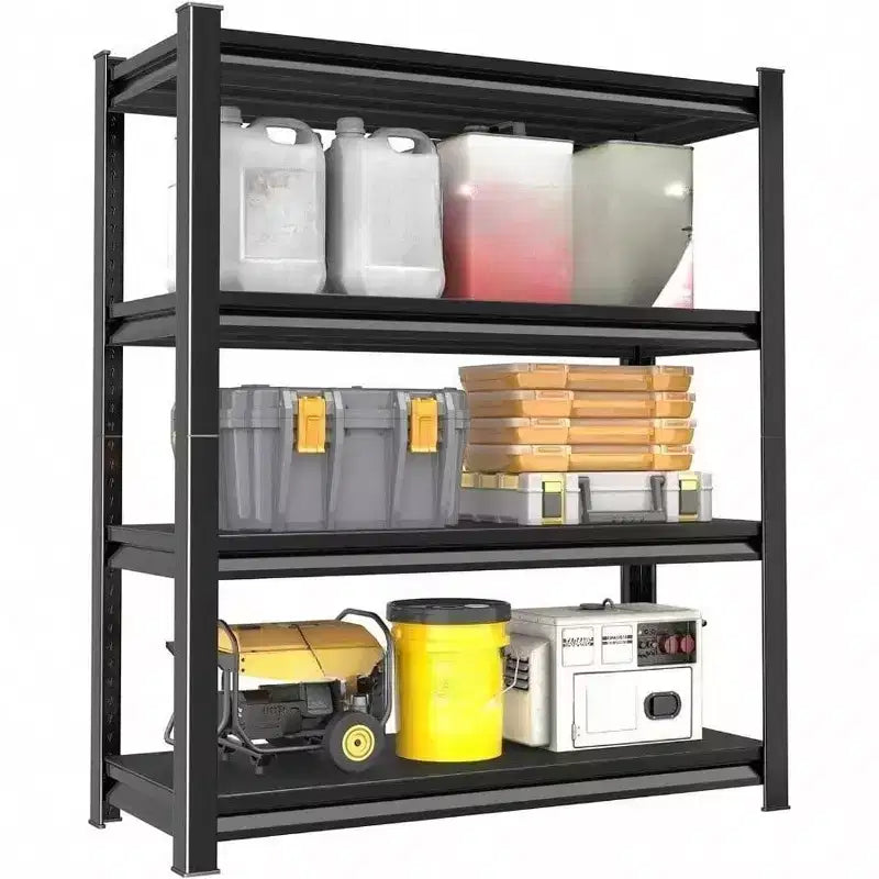 40in Wide Heavy Duty Garage Shelving All Metal Storage Racks Black 2000lbs Large Load Adjustable Shelves 40Wx 16Dx 72H