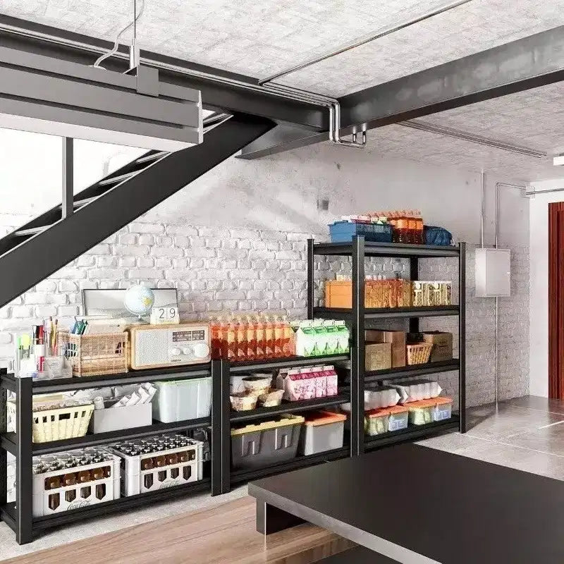 Black Metal Adjustable Garage Storage Rack, Standard, 40"W x 16"D x 72"H