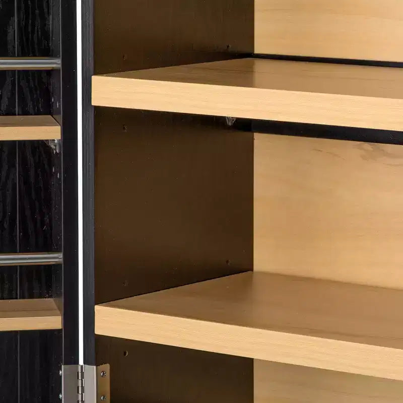 78.2" Farmhouse Pantry Cabinet – 6-Door, 8-Shelf, 1 Drawer | Ash Black / Black / Retro White / White