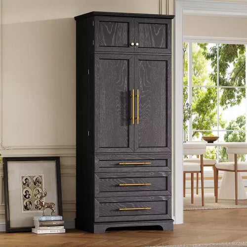 Whisen 78.2 Tall Farmhouse Kitchen Pantry Cabinet, Storage Cabinet, Versatile Cupboard with 8 Door Shelves