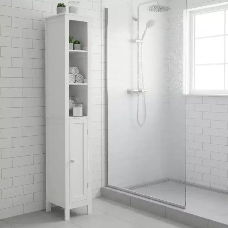 Homy Casa 66.92 Tall Bathroom Storage Cabinet with Adjustable Shelves, Slim 1-Door, White