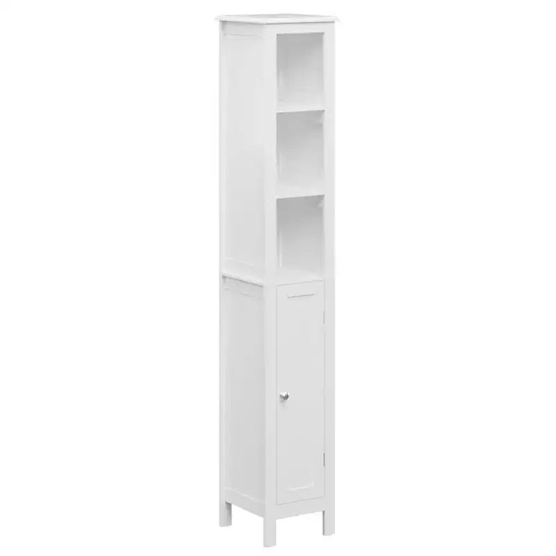 White Slim 1-Door Tall Bathroom Storage Cabinet
