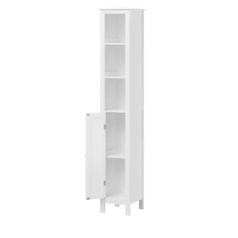 White Slim 1-Door Tall Bathroom Storage Cabinet