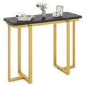 Costway Console Table 42 Modern Faux Marble Entryway Table w/ Geometric Metal Frame