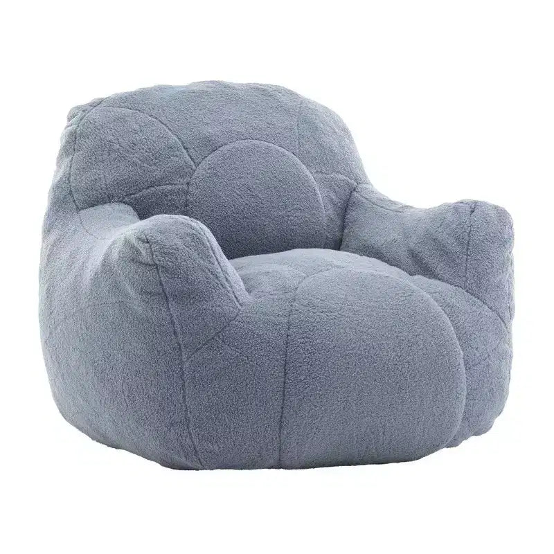 Dark Blue / Dark Gray / Light Blue / White Teddy Fabric Memory Foam Bean Bag Chair – 1 Seat