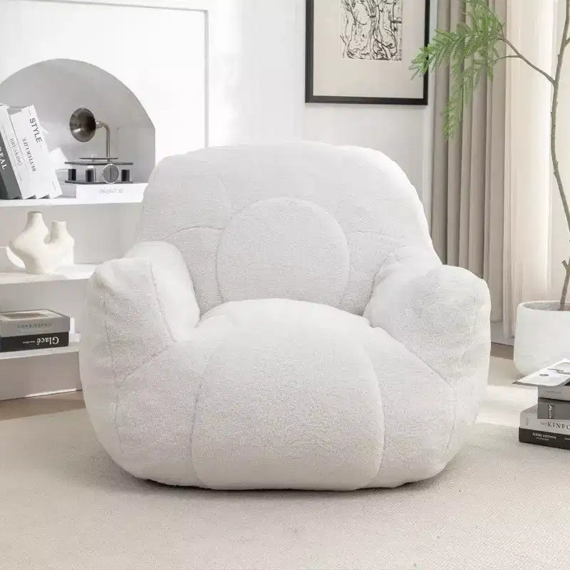 Dark Blue / Dark Gray / Light Blue / White Teddy Fabric Memory Foam Bean Bag Chair – 1 Seat