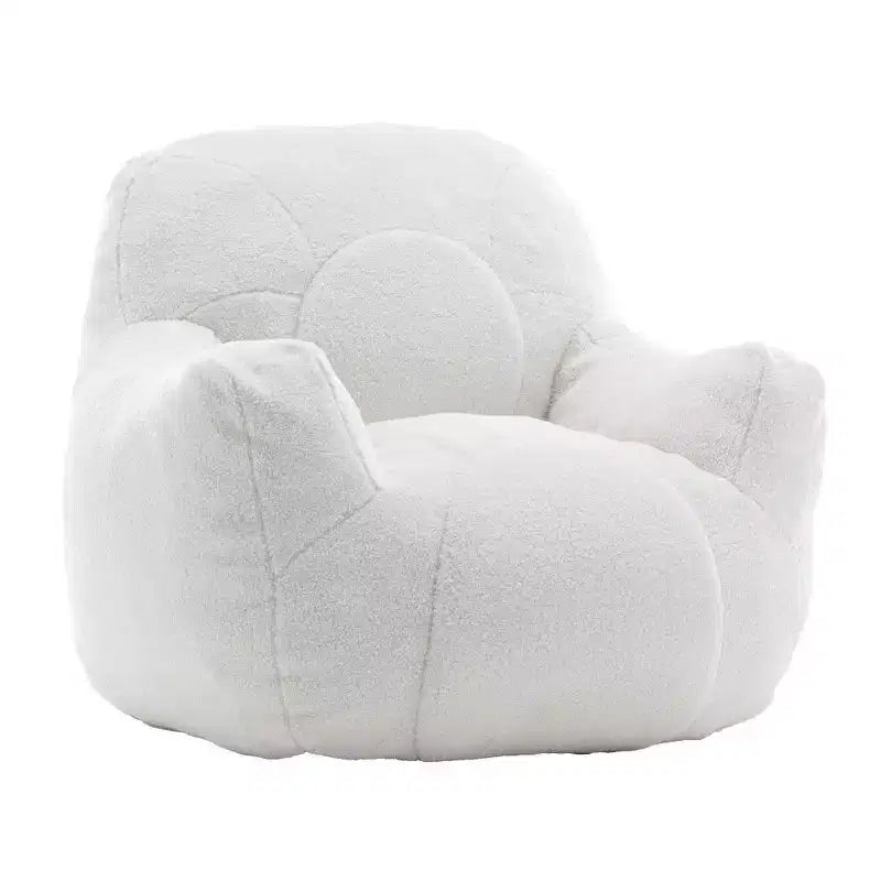 Dark Blue / Dark Gray / Light Blue / White Teddy Fabric Memory Foam Bean Bag Chair – 1 Seat