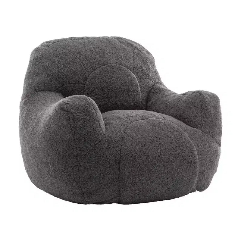Dark Blue / Dark Gray / Light Blue / White Teddy Fabric Memory Foam Bean Bag Chair – 1 Seat