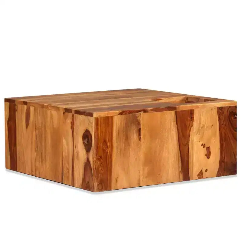 Brown Square Solid Acacia Wood Coffee Table, Seats 1