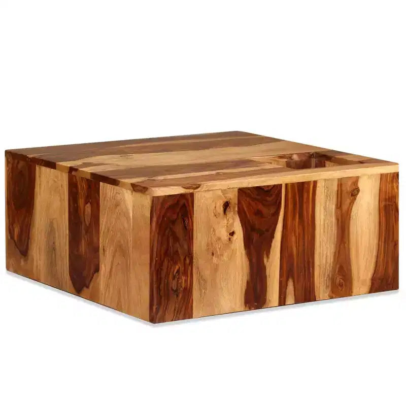 Brown Square Solid Acacia Wood Coffee Table, Seats 1