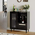 Coffee Bar Cabinet with Wine Glass Rack & Storage, 30.7 Modern Buffet Sideboard and Liquor Cabinet for Kitchen, Dining Room, Living Room