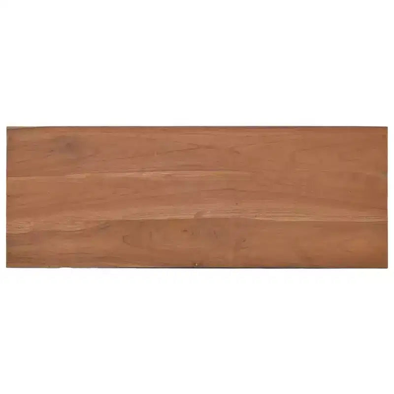 Brown Teak 2-Drawer Console Table, Seats 1