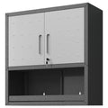VIYET 30H Wall-Mounted Metal Storage Cabinet - Locking Doors + Open Drawer + Shelf, Cold-Rolled Steel, Garage/Office/Warehouse/Home/School