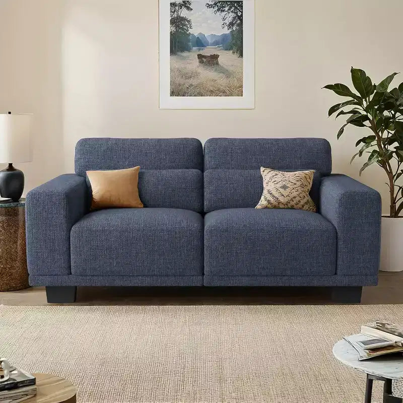 65 inch living room sofa, 3-seater sofa with wide armrests and deep seats, comfortable 3-layer sofa, sofa with detachable and washable lid