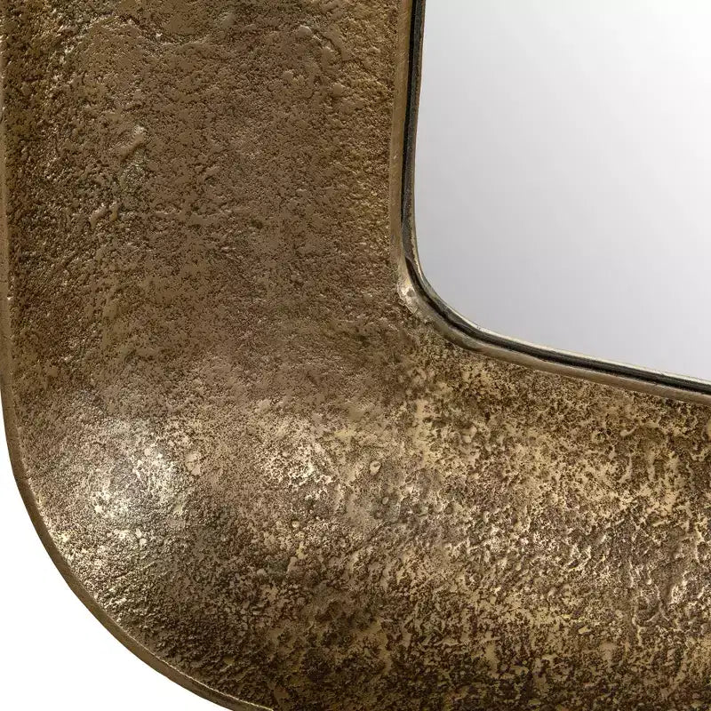 Antique Brass Rectangular Wall Mirror – Cast Aluminum Frame
