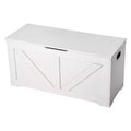 VEVOR Kids Storage Bench, Wooden Toy Box Chest, Large Storage Cabinet with Safety Hinge, Toddlers Storage Bench for Playroom, Living Room, White