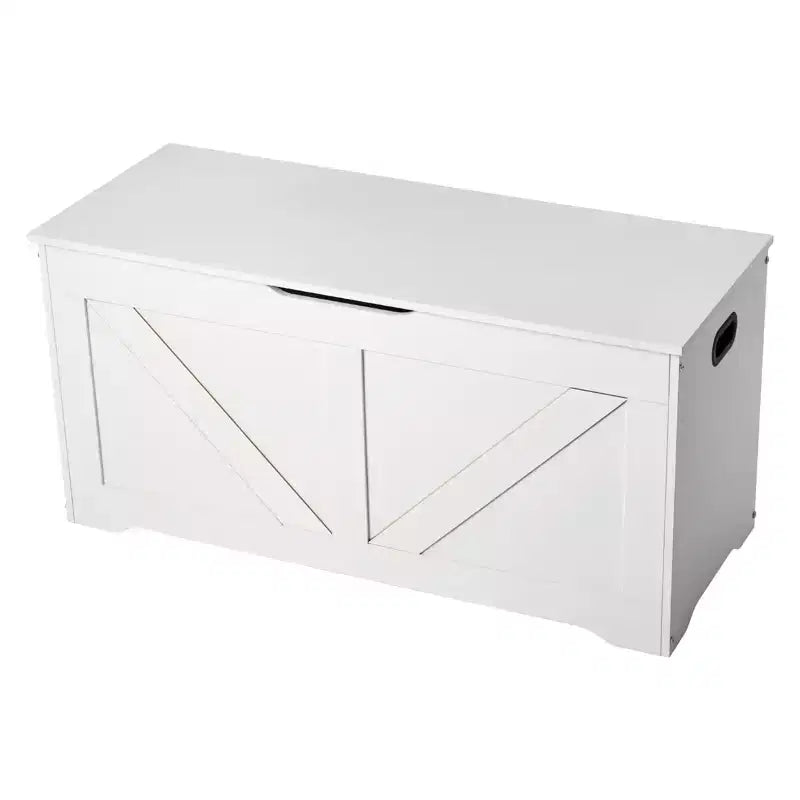 VEVOR Kids Storage Bench, Wooden Toy Box Chest, Large Storage Cabinet with Safety Hinge, Toddlers Storage Bench for Playroom, Living Room, White