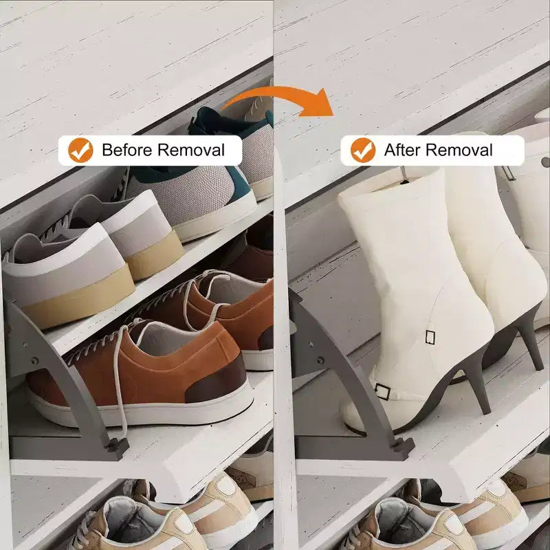Tipping & Dump Bucket Shoe Rack, Multi-Color, Natural Wood / Gray / Black, for 2–6 People