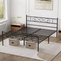Heavy-Duty Metal Platform Bed Frame Featuring Fist Design Headboard & Footboard, Sturdy Steel Slats, Noise-Free, No Box Spring Required