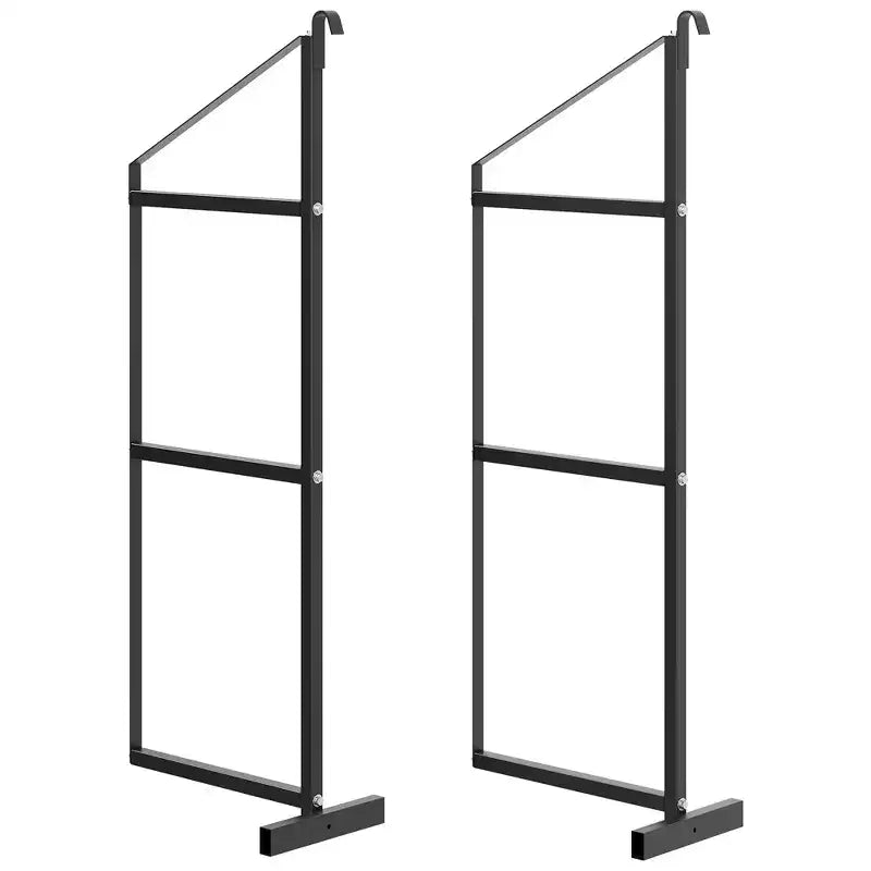Heavy Duty 3-Tier Shipping Container Shelf Brackets  1100LBS Capacity, Removable Black Steel, 22D x 60H  for Cargo, Workbench, Trailer  2-Pack