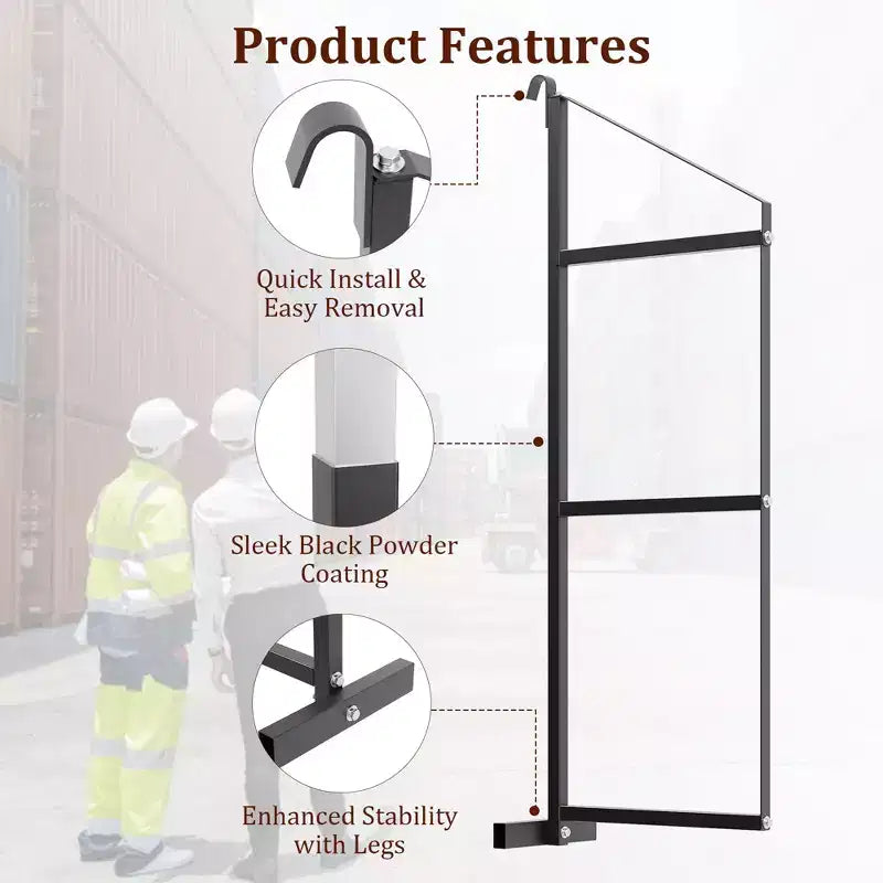 Black Metal 3-Tier Shelving Brackets, 2-Pack – Fits 22"D x 60"H
