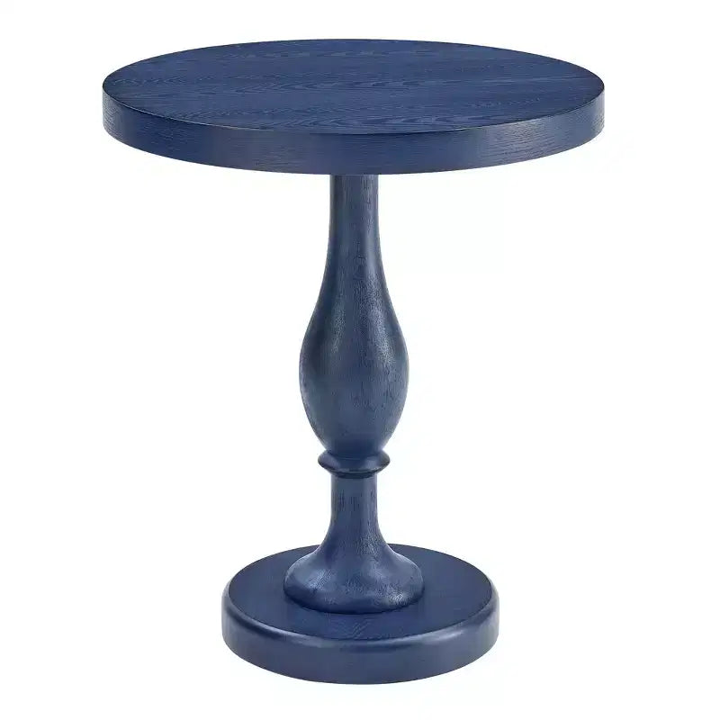 Black Round Pedestal End Table, 1-Piece