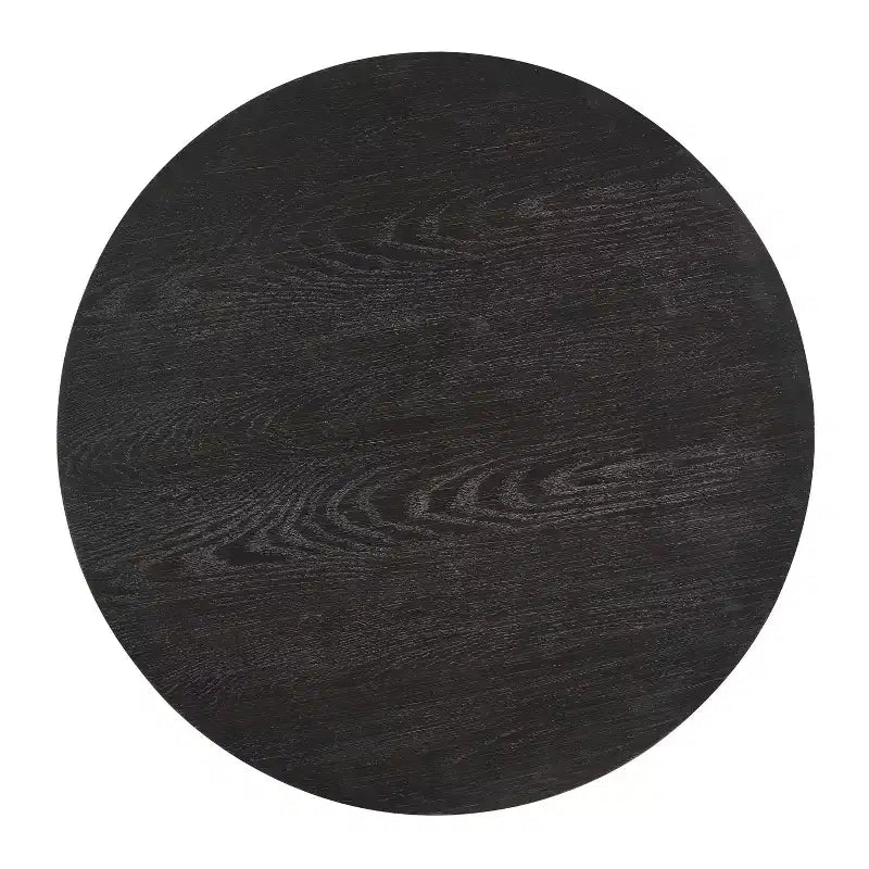 Black Round Pedestal End Table, 1-Piece
