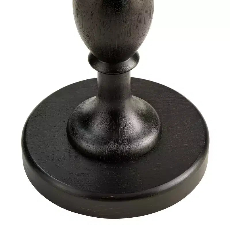 Black Round Pedestal End Table, 1-Piece