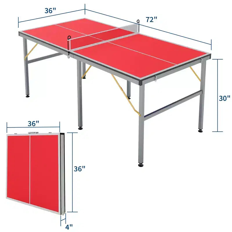Black / Red 2-Person Nesting Accent Table Set – Metal Frame & MDF Top