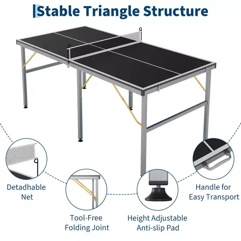Black / Red 2-Person Nesting Accent Table Set – Metal Frame & MDF Top