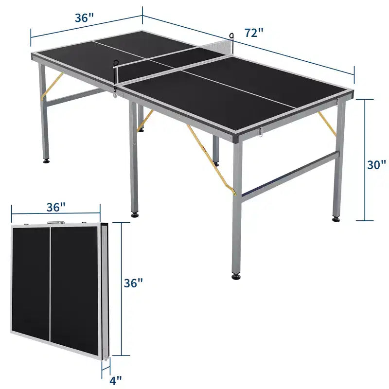 Black / Red 2-Person Nesting Accent Table Set – Metal Frame & MDF Top