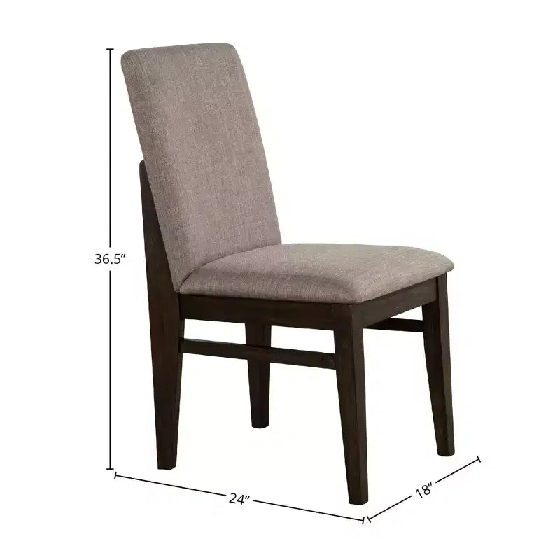 Dark Gray Upholstered Armless Dining Chair, Set of 2