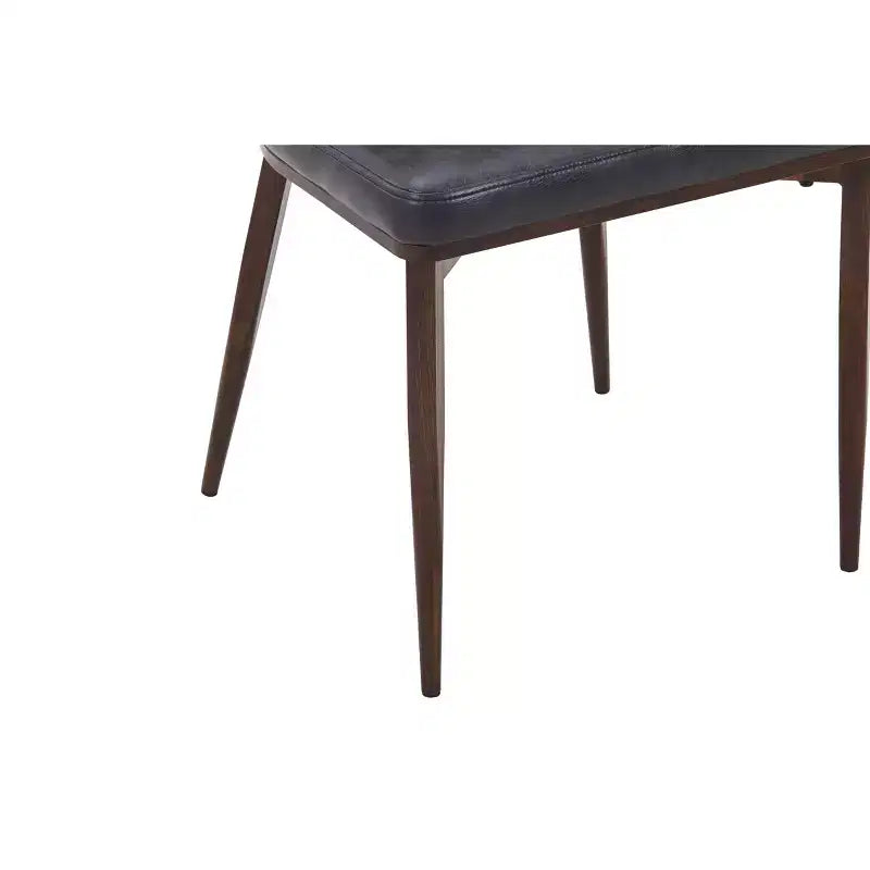 Black / Cream / Light Gray / Taupe / White – Armless Faux Leather Dining Chair with Tapered Metal Legs, Single Seat