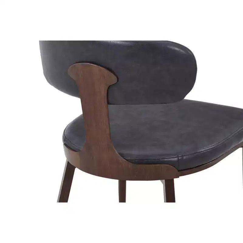 Black / Cream / Light Gray / Taupe / White – Armless Faux Leather Dining Chair with Tapered Metal Legs, Single Seat