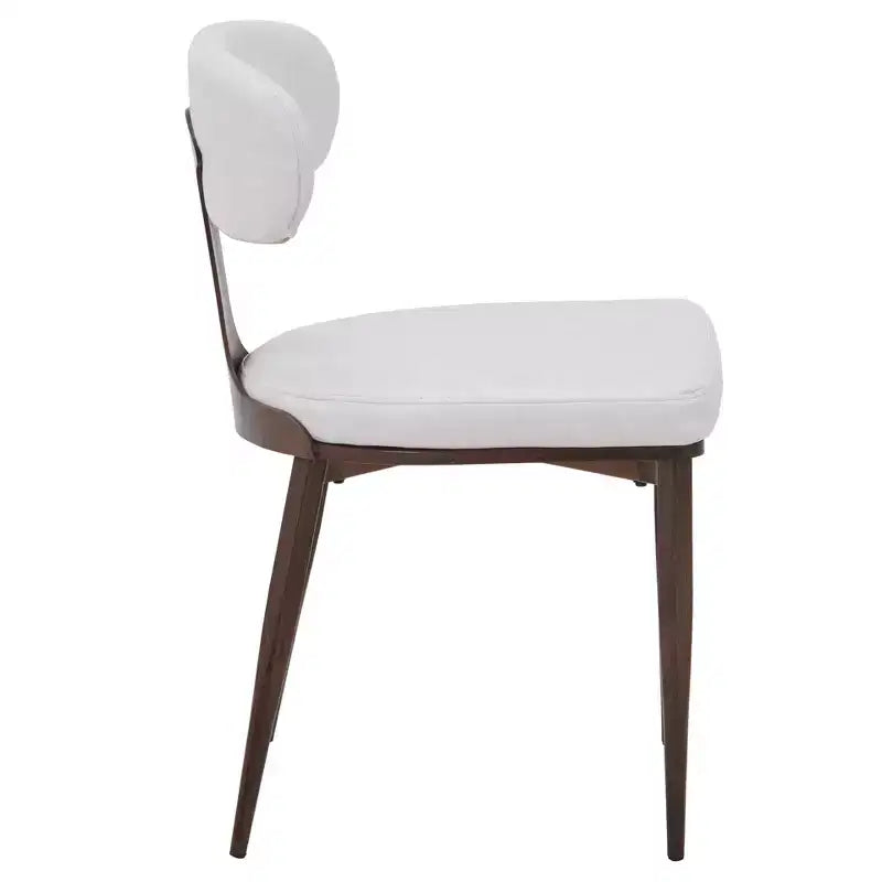 Black / Cream / Light Gray / Taupe / White – Armless Faux Leather Dining Chair with Tapered Metal Legs, Single Seat