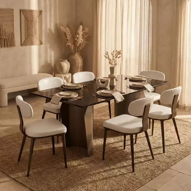 Black / Cream / Light Gray / Taupe / White – Armless Faux Leather Dining Chair with Tapered Metal Legs, Single Seat