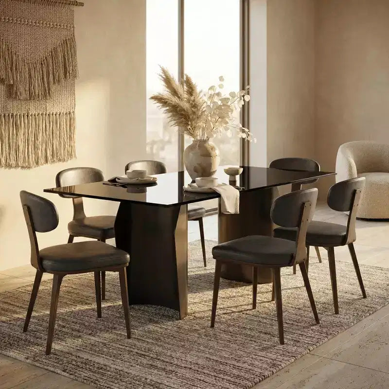 Black / Cream / Light Gray / Taupe / White – Armless Faux Leather Dining Chair with Tapered Metal Legs, Single Seat