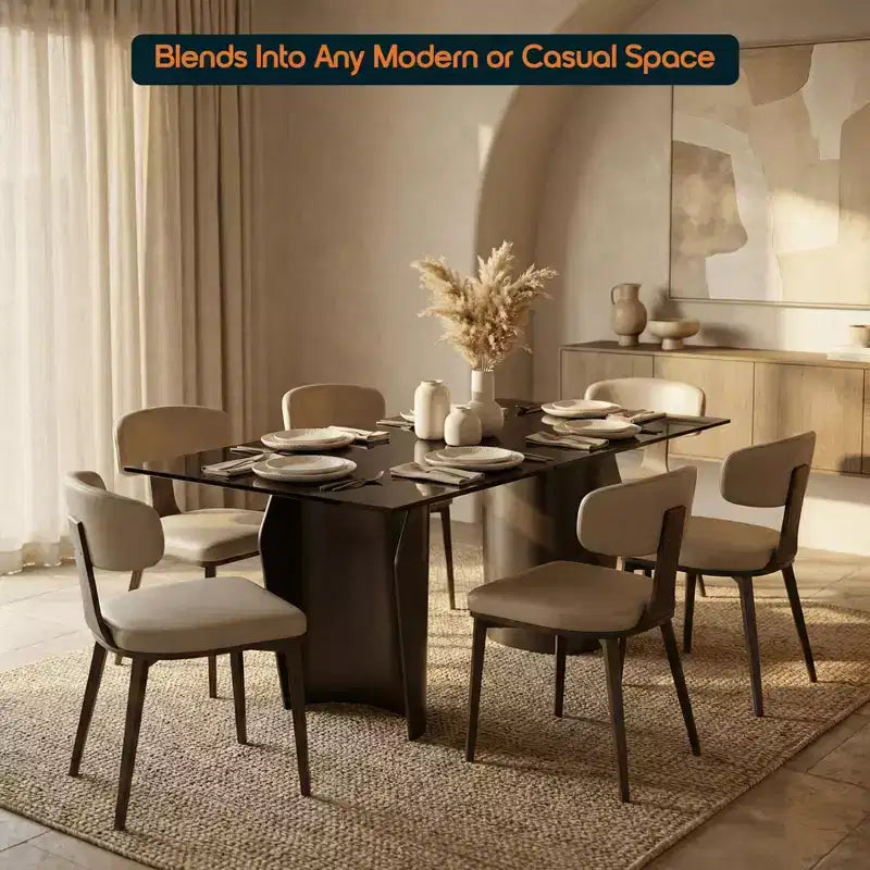 Black / Cream / Light Gray / Taupe / White – Armless Faux Leather Dining Chair with Tapered Metal Legs, Single Seat